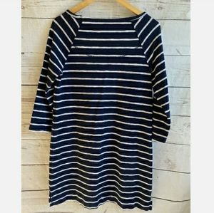 Lilla P French Terry 3/4 Sleeve Shift Navy Dress